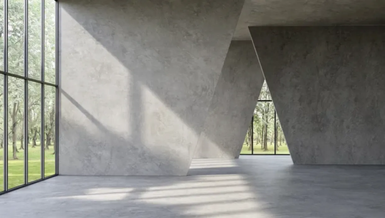 Polished concrete interior